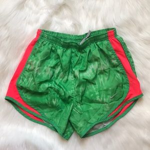 NIKE Dri-fit Green/Orange Running Shorts XS